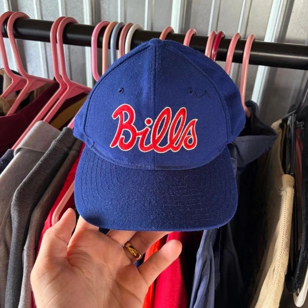 90s new era buffalo bills script flat bill hat